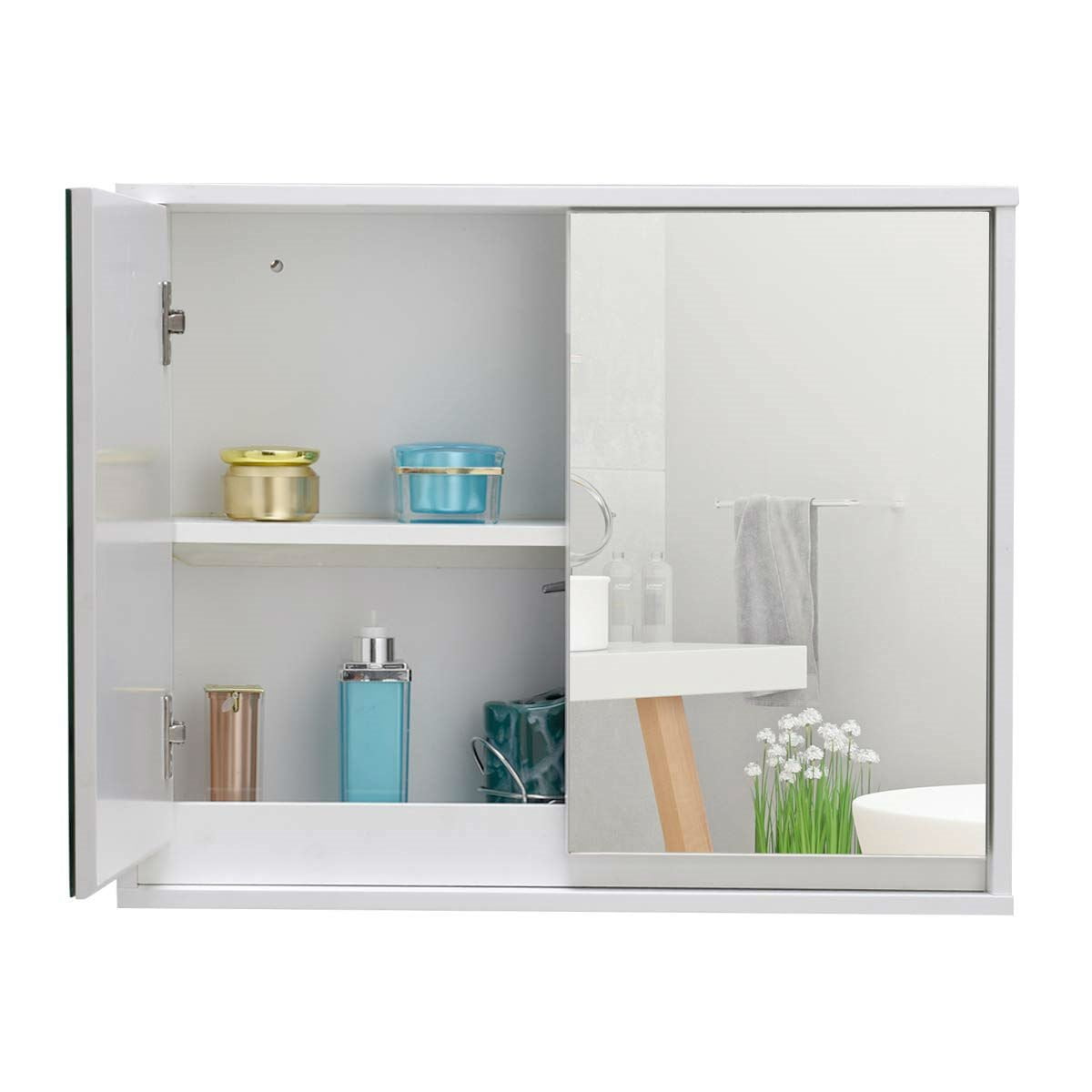 Modern 22 x 18 inch Bathroom Wall Mirror Medicine Cabinet ...
