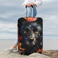 thumbnail image 7 of Fuzoiu Colorful Floral Black Dog Print Suitcase Cover,Washable Luggage Covers for Suitcase,Elastic Luggage Protector Cover,Scratch Resistant Travel Suitcase Covers-Medium, 7 of 7