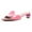 Pink, variant on FSJ Women Sexy Crystal Low Chunky Block Heel Backless Sandals Comfortable Mules Square Open Toe Heeled Slip On Slippers Shoes Size 8 Black