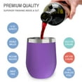 thumbnail image 3 of Stainless Steel Insulated Wine Tumbler - Purple by Chillout Life for Unisex - 2 x 12 oz Tumbler, 3 of 5