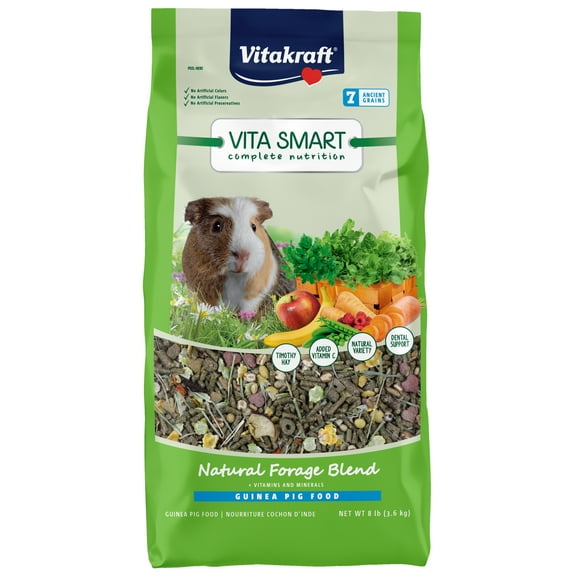 Vitakraft Vita Smart Guinea Pig Food - Premium Fortified Blend, 8 lb