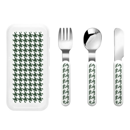 

Salouo Scottish Checkered Pattern 3 Pieces Toddler Utensils Kids Silverware Set Stainless Steel Utensils for Kids Children Safe Spoons Forks & Knife Dishwasher Safe