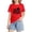 Watermelon Red, variant on Ruyang Teens Baggy Cotton Tops Letter Print Graphic Crewneck Pullover Tops Summer Loose Sot Breathable T-Shirt 2-13 Years