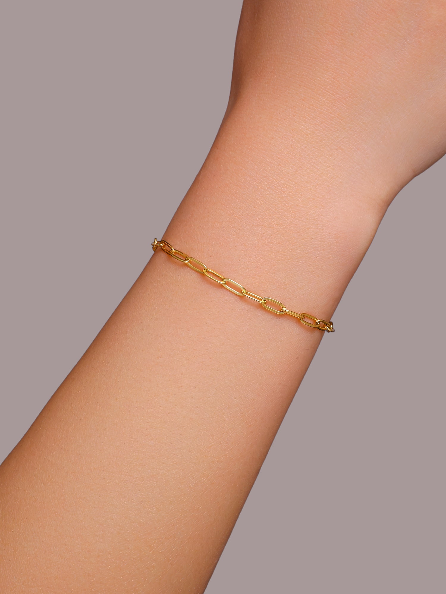 Brilliance Fine Jewelry Paperclip Bracelet for Charms in 14Kt Gold Plated Sterling Silver