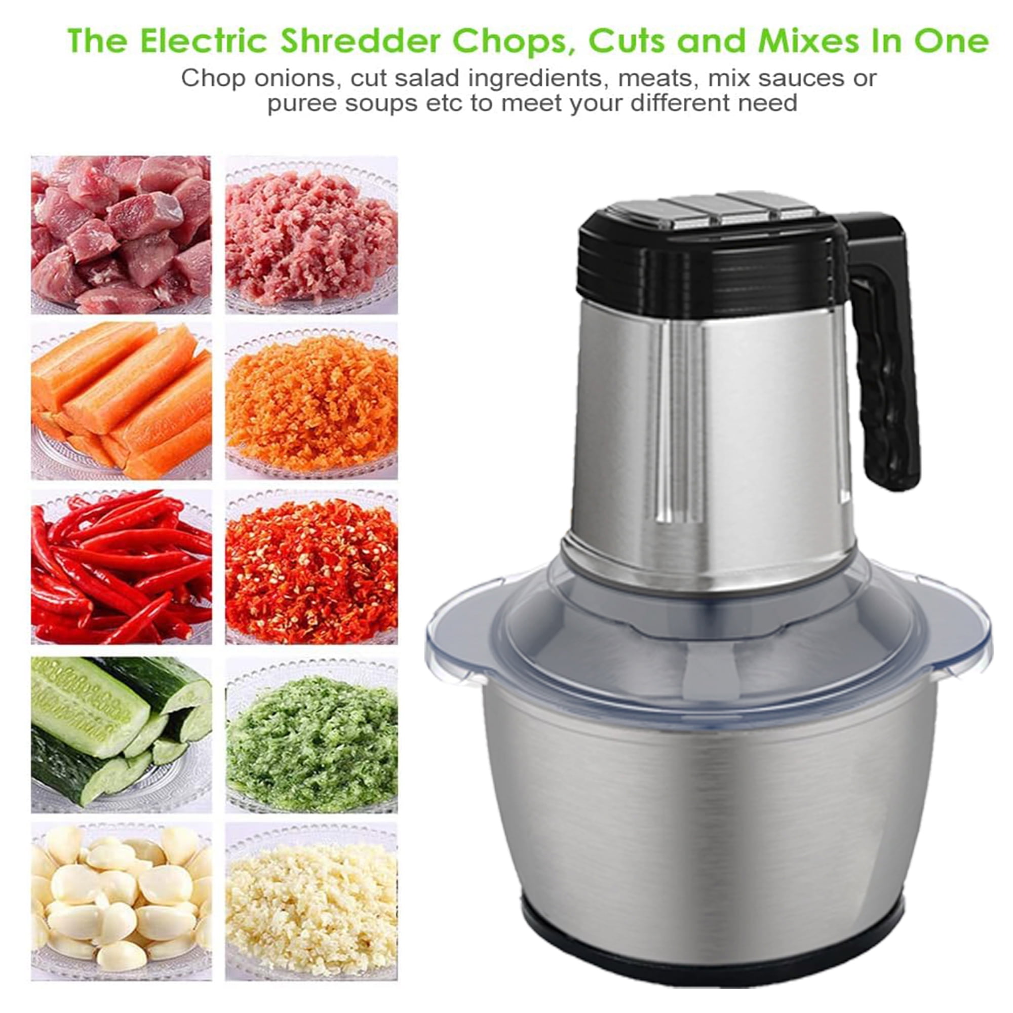 Sanxinyuan 3L Meat Grinder, Electric Food Chopper & Mincer with 4 Grinding Plates, Silver
