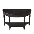 thumbnail image 5 of HAIXIAO Wood Half Moon Console Table With Drawer And Shelf, Vintage Curved Entryway Table For Hallway And Living Room,Black, 5 of 5
