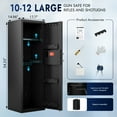 thumbnail image 6 of Kaer 10-12 Gun Safe For Rifles And Pistols Biometric Gun Cabinet For Rifles And Shotguns Fingerprint Rifle Safes For Home Clearance Gun Safe Long Gun Locker With Removable Shelf Gun Rack Unassembled, 6 of 7