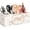 White, variant on Extra Large Utensil Holder with 4 Compartments, Wooden Farmhouse Utensil Organizer for Kitchen Counter, Rustic Cooking Utensil Crock Countertop Utensil Caddy Spatula Holder (Classic Black)