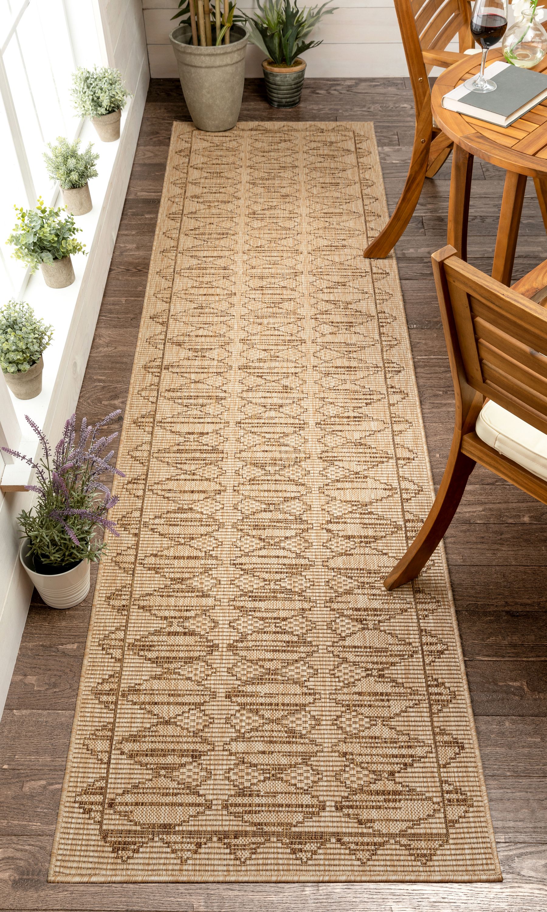 Well Woven Medusa Vidar Beige Trellis Diamond Pattern Indoor/Outdoor 2