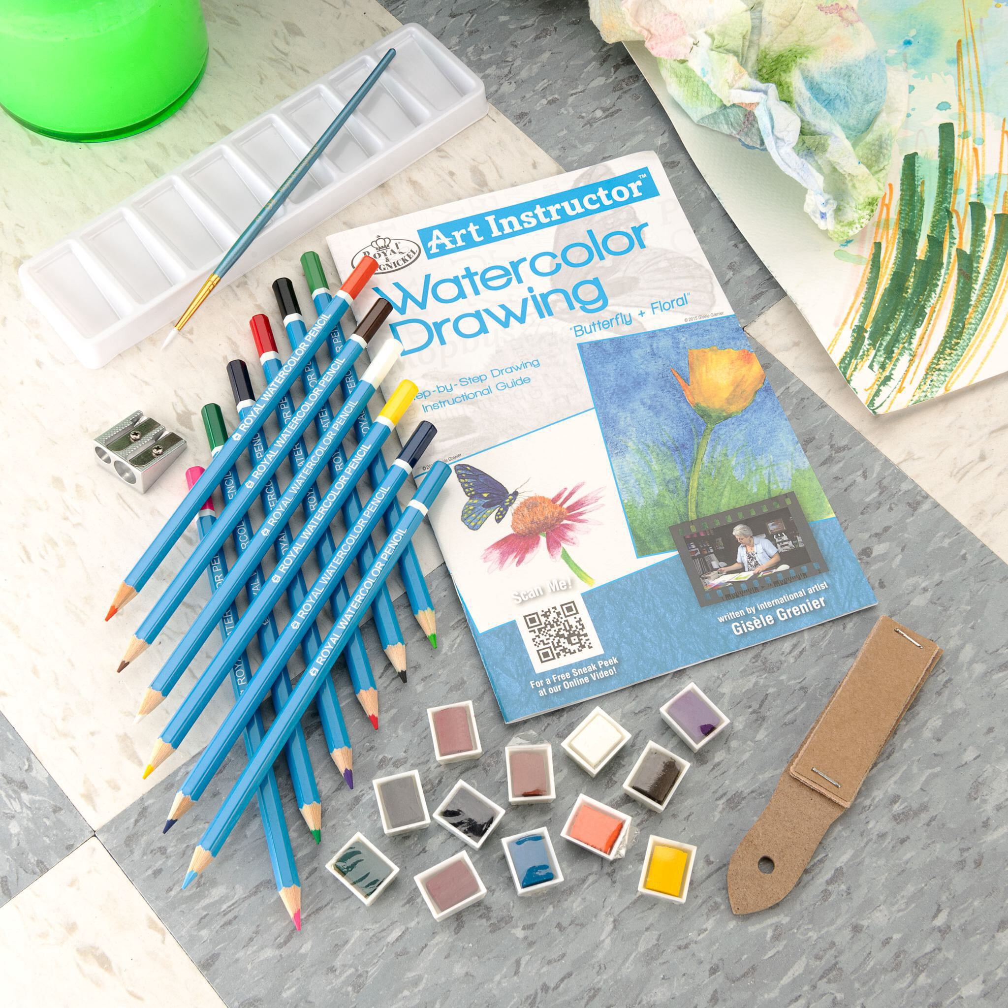 Royal & Langnickel Art Instructor™ - 30pc Small Watercolor Drawing Art Set with Clear Case