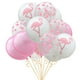 thumbnail image 1 of KAKOWELY Juego de 15 globos hawaianos para fiesta, de 12 pulgadas, con diseño de flamencos, lunares rosas y látex, para bodas, bebés y cumpleaños., 1 of 4