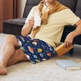 thumbnail image 5 of Fuzoiu Planets And Stars Print Pajama Shorts for Men, Men's Pajama Bottoms,Mens Lounge Sleepwear,Pajama Pants with Pocket-X-Large, 5 of 6