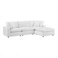 thumbnail image 4 of Modway Commix 4-Piece Down Filled Overstuffed Performance Velvet Sectional Sofa in White, 4 of 5