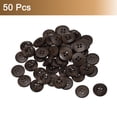 thumbnail image 3 of Uxcell 50Pack Wooden Buttons 20mm 4 Hole Round Wood Sewing Button Craft, Dark Brown, 3 of 4