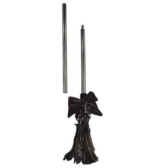 Black Feather Witch Broom Costume Prop