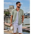 thumbnail image 3 of COOFANDY Mens Beach Shirs Untucked Shirts Short Sleeve Button Up Casual Dress Shirts, 3 of 5