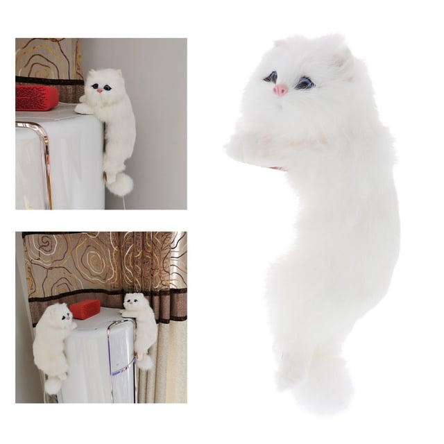 Juguetes de peluche, muñecos de , juguetes de peluche, almohada suave pa mascotas, 30 cm, simulación de gato, modelo de animal, decoraciones Blanco derecho Colco muñeca de gato para niños