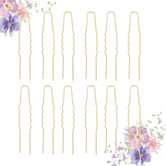UPGRATOR 100Pcs U-Shape Hairpin Accessories in Golden Color for Women's Hairstyles
