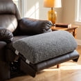 thumbnail image 5 of DEDRFUC Recliner Foot Pillow, 23 x 10 x 4 in Sherpa Foam Half-Roll Leg Support Cushion with Elastic Strap and Washable Cover, Light Gray, 5 of 10