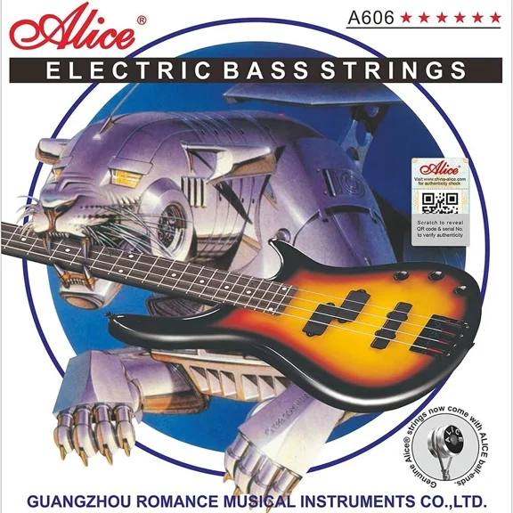 Alice Electric Bass String 4 Strings Set A606(4)M, Nickel Alloy Winding 045-105 Medium Gauge