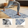 thumbnail image 4 of Blue Floral Ornament Pattern Hot Yoga Mat Towel Non Slip for Hot Yoga - Quick-Drying Yoga Mat Cover with 4 Corner Pockets with Travel Bag - Hot Yoga Towel Non Slip Grip Moisture Wicking Sweat 70"x26", 4 of 6