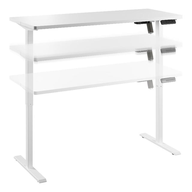 Bush Furniture Bureau Électrique Réglable en Hauteur 55W x 24D en Blanc de Base