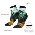 thumbnail image 4 of Bingfone Green Tractor Field Design Patterned Men's Women's Casual Cotton Socks, 4 of 5