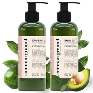 COMMON GROUND All Natural Lotion Moisturizer - Paraben & Cruelty Free - Non Greasy, Organic, Vegan, Plant-Based, Avocado Oil - All, Men, Women, Eczema, Sensitive Skin (2 x 8.4 fl oz)