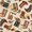 Cowboy Boots Cream, variant on Cotton Cowboys Horses Western Yellowstone Rodeo Light Brown Cotton Fabric Print by the Yard (14481-72)