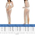 thumbnail image 2 of Vestido De Malla Sexy Bikini de diamantes de imitación traje de baño de manga larga para mujer traje de playa (blanco S) Kuymtek para Mujer Blanco T M, 2 of 9