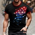 thumbnail image 4 of Men's Street Fashion Graphic Tee, Short Sleeve Casual Shirt with Vintage American Flag Design ,Black L, 4 of 5