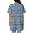 thumbnail image 3 of Naloa Cute Whale Women's Short-Sleeved Pajama Set, Loungewear, Summer pajamas, Breathable Cozy - X-Large, 3 of 9