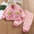 thumbnail image 2 of Toimothcn Toddler Kids Clothes Sets Long Sleeve Cute Cartoon Bear Printed Flannel Shirt Tops Stretchy Pants 2Pcs Pajamas Sets Warm Loose Fit Sleepwear Outfits Lovely Kids Sleeping Wear, 2 of 4