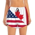 thumbnail image 2 of Balery USA Canada Flag Pattern Women's Running Shorts with Liner 2 Pockets Elastic Workout Athletic Gym Yoga Shorts-X-Large, 2 of 7