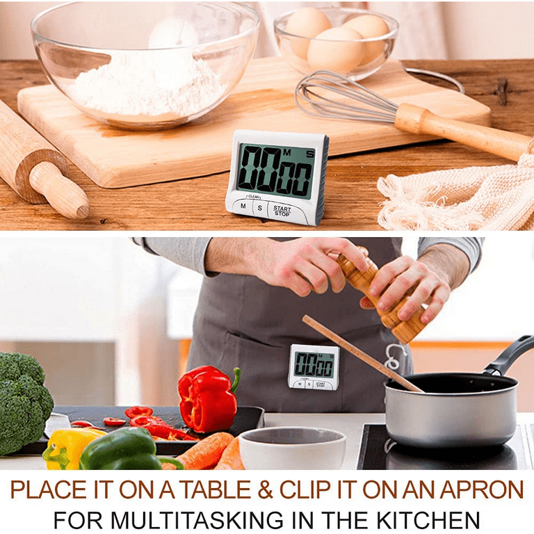  Rotary Digital Kitchen Timer – Magnetic Productivity Timer, Pomodoro  Timer, with Bright LED Display Perfect for Cooking, Fitness, Study, Work  and Time Management : Home & Kitchen