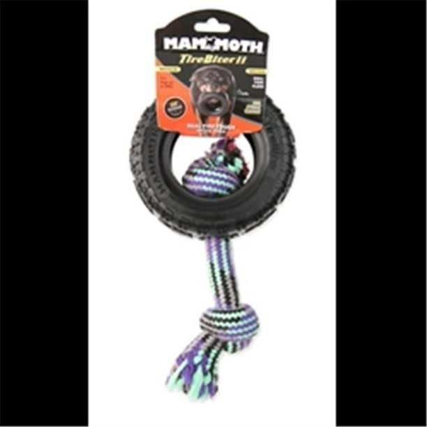 Mammoth Tirebiter II Rubber Tire Dog Toy with Rope, Medium, 5 ...