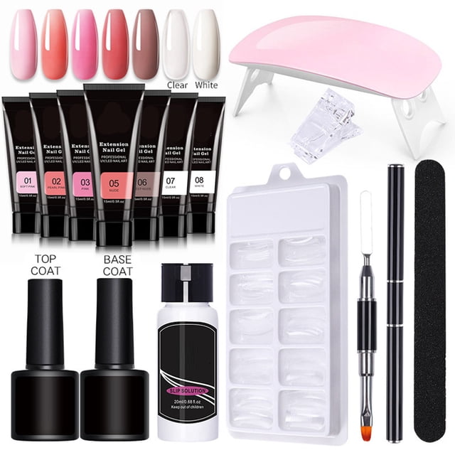 Nail Extension Gel Set, Decorative 100PCS Nail Practical Nails Enhancement Gel Kit Easy Operation for Studying
