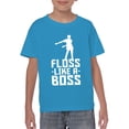 thumbnail image 2 of Floss Like A Boss - Flossin Dance Funny Emote Youth T Shirt - Medium - Sapphire, 2 of 6