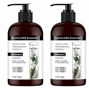 2 PACK ApotheCARE Essentials The Mender Shampoo Coconut Milk, White Jasmine, Vitamin Each 12 oz
