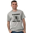 thumbnail image 3 of Fishing Reels Funny Fisher Pun Joke Men's Big & Tall Crewneck Graphic Tee Brisco Brands 3X, 3 of 5