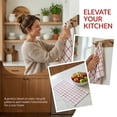 thumbnail image 2 of Unique Bargains 4 Pack Kitchen Towels Plaid 100% Cotton Quick Dry Red/Green 25" x 15", 2 of 6