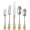 Gold Accent, variant on 20 Pieces 18/10 Stainless Steel Flatware set, Service for 4, silver plated with gold accents, Fine Silverware set and Dishwasher Safe (Gold Accent)