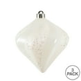 thumbnail image 5 of Vickerman 6" White Swirl Diamond UV Candy Christmas Ornament, Set of 3, 5 of 5