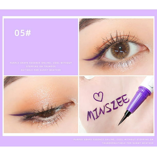 Lápiz delineador de ojos en gel, delineador de ojos de línea de agua, delineador de ojos líquido ligero, resistente al agua y a prueba de manchas para fijar el maquillaje y fácil de colorear, pincel p