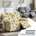 thumbnail image 5 of Yuyamidu Yellow Flower Print Loveseat Recliner Covers 2 Seater Washable Reclining Couch Covers with Elastic Edge Waterproof Recliner Slipcovers Gift for Holiday, 5 of 8