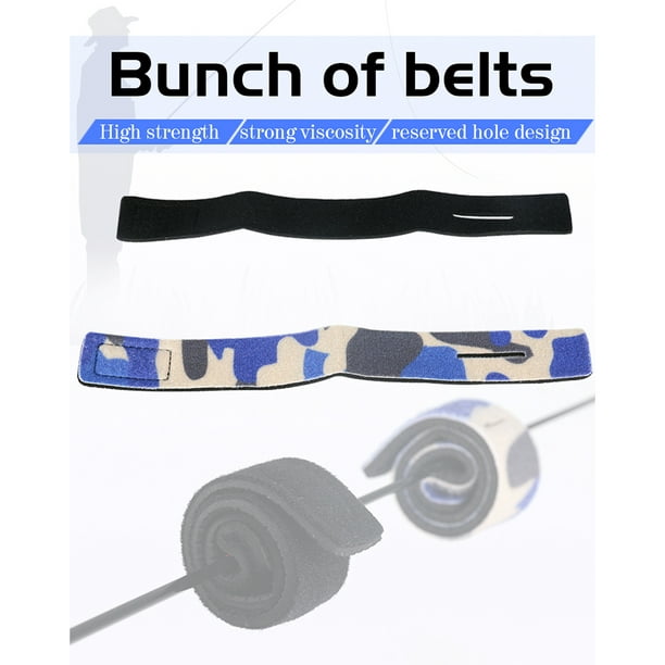 1pc Black Fishing Rod Tie Holder Strap Belt Tackle Elastic Wrap