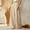 Khaki, variant on Outfmvch Wide Leg Linen Pants for Women Long Lounge Travel Pants Women's Culottes High Waisted Linen Pants Women Pedal Pushers for Womens for Women Patchwork Elastic Waist Pantss Black S-5XL
