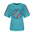 thumbnail image 4 of Blue Womens Blouses 2025 Summer Women's Baseball Print T Shirt Ladies Tops and Blouses, 4 of 4
