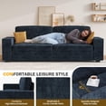 thumbnail image 6 of Techmilly Couches for Living Room, Oversized Sofa with Deep Seat, Chenille Comfy Lounge with Removable Cover,All Ages, Blue, 6 of 9