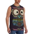 thumbnail image 2 of Gaeub Boho Owl Men's Sleeveless Muscle Shirts Workout Tank Tops, Odor Protection and Comfortable - XX-Large, 2 of 8